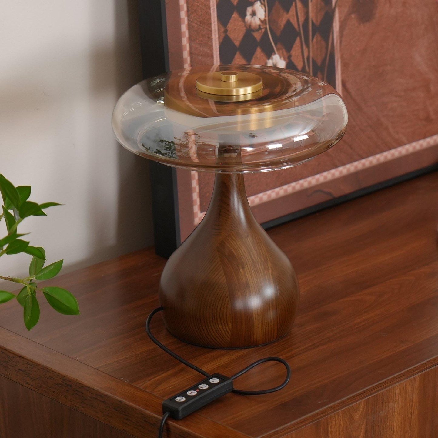 Danish bauhaus walnut lamp - Modern Walnut Desk Lamp