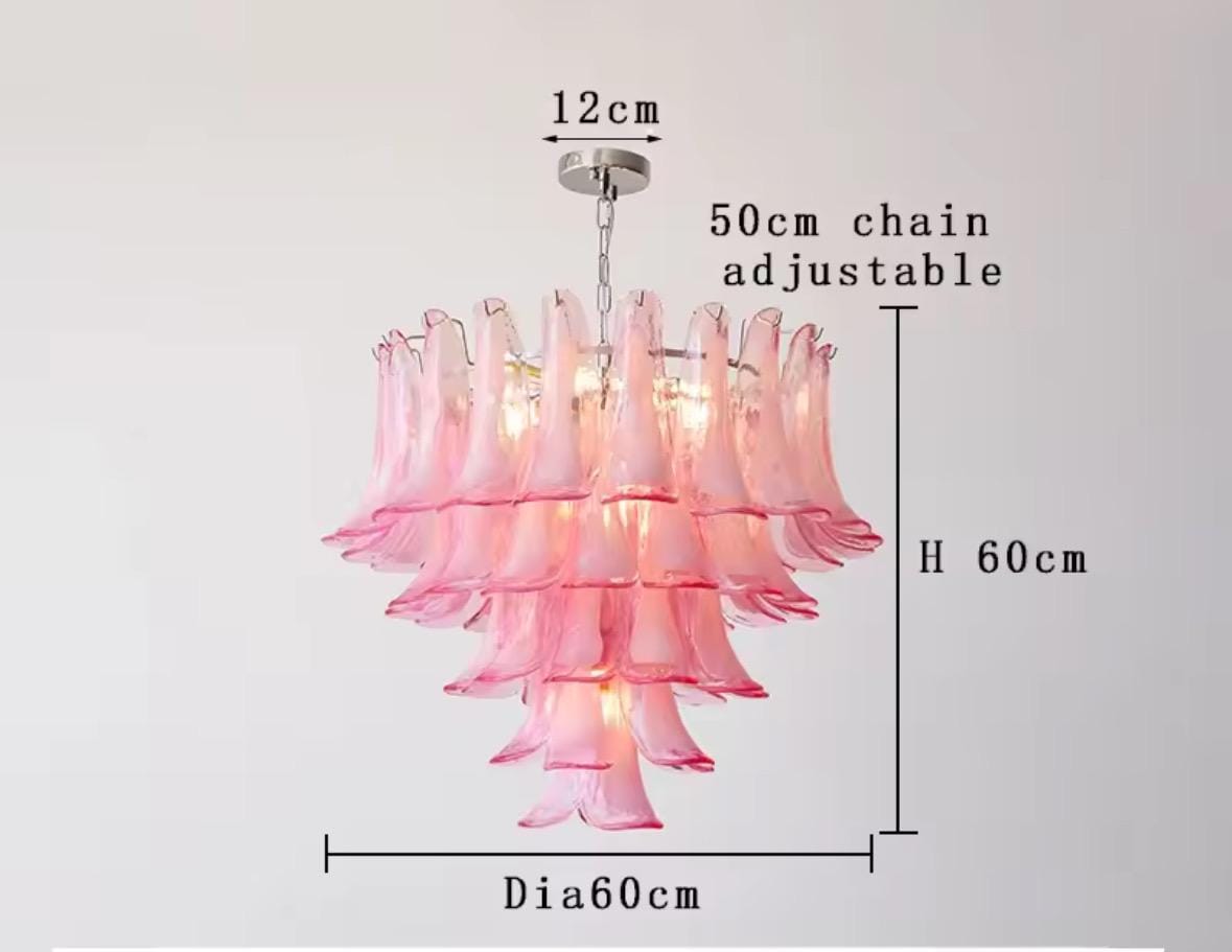 Pink Murano italian style lamp