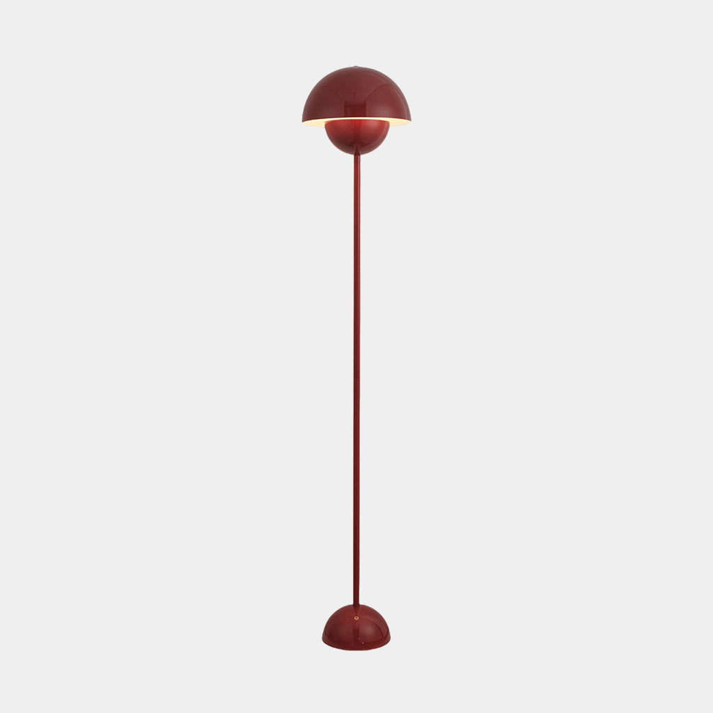 Scandinavian minimalist floor lamp with organic mushroom silhouette