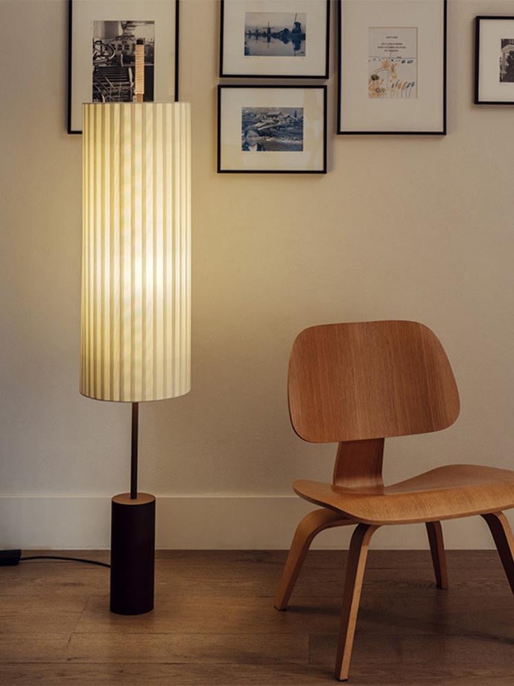 Elegant wabi-sabi floor lamp as statement piece in refined interior