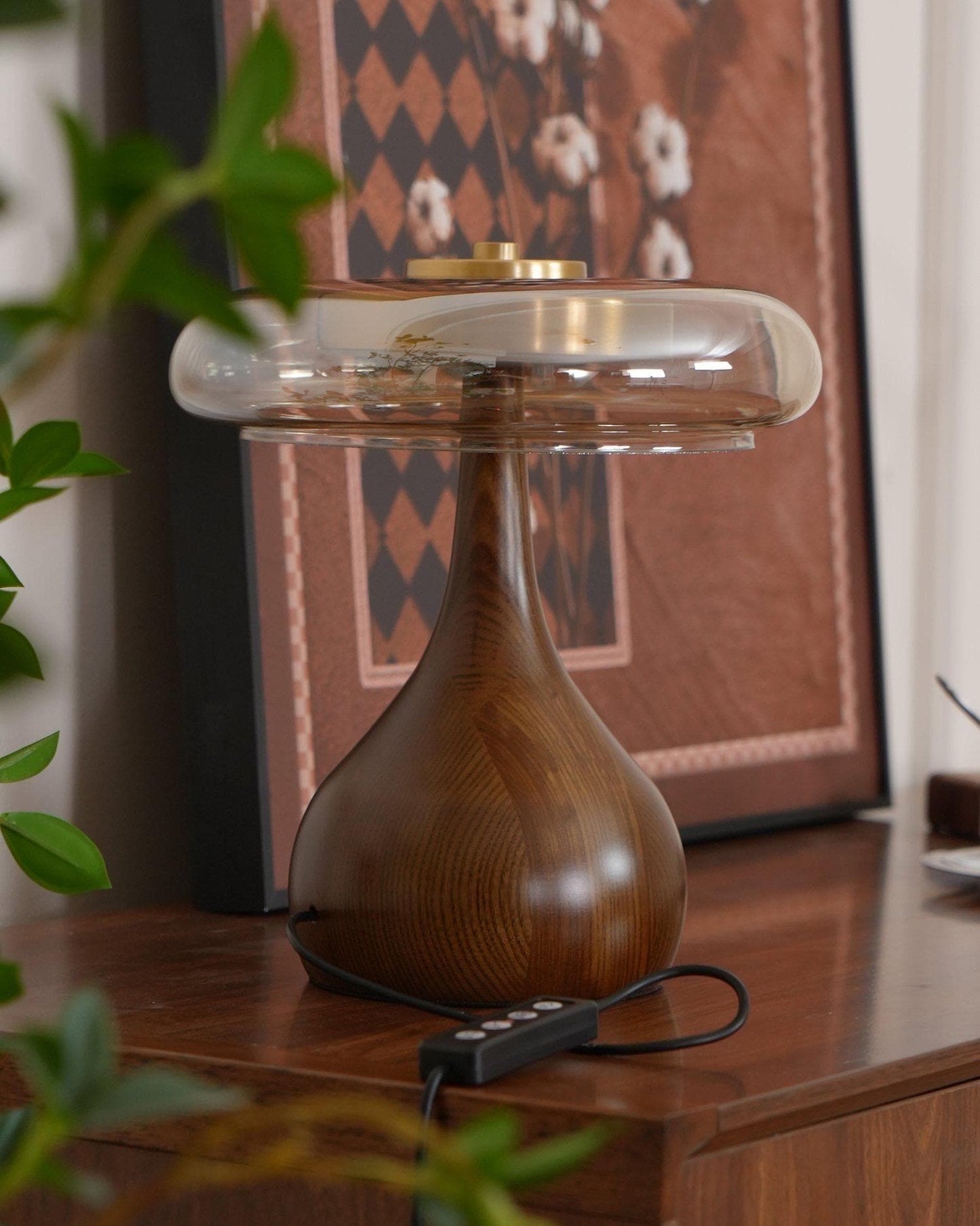Danish bauhaus walnut lamp - Modern Walnut Desk Lamp