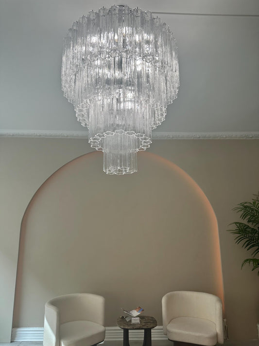 Italian designer ceiling lamp featuring Venetian glass craftsmanship
