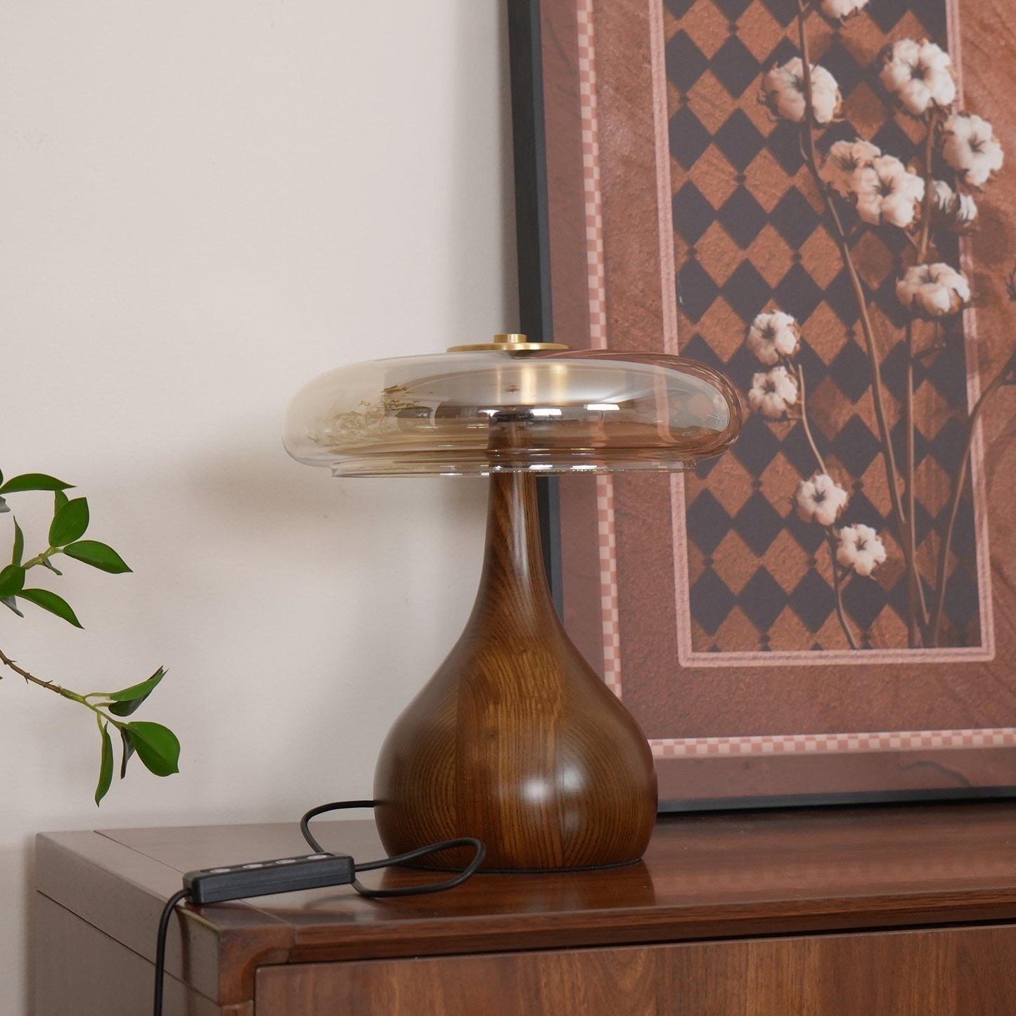 Danish bauhaus walnut lamp - Modern Walnut Desk Lamp