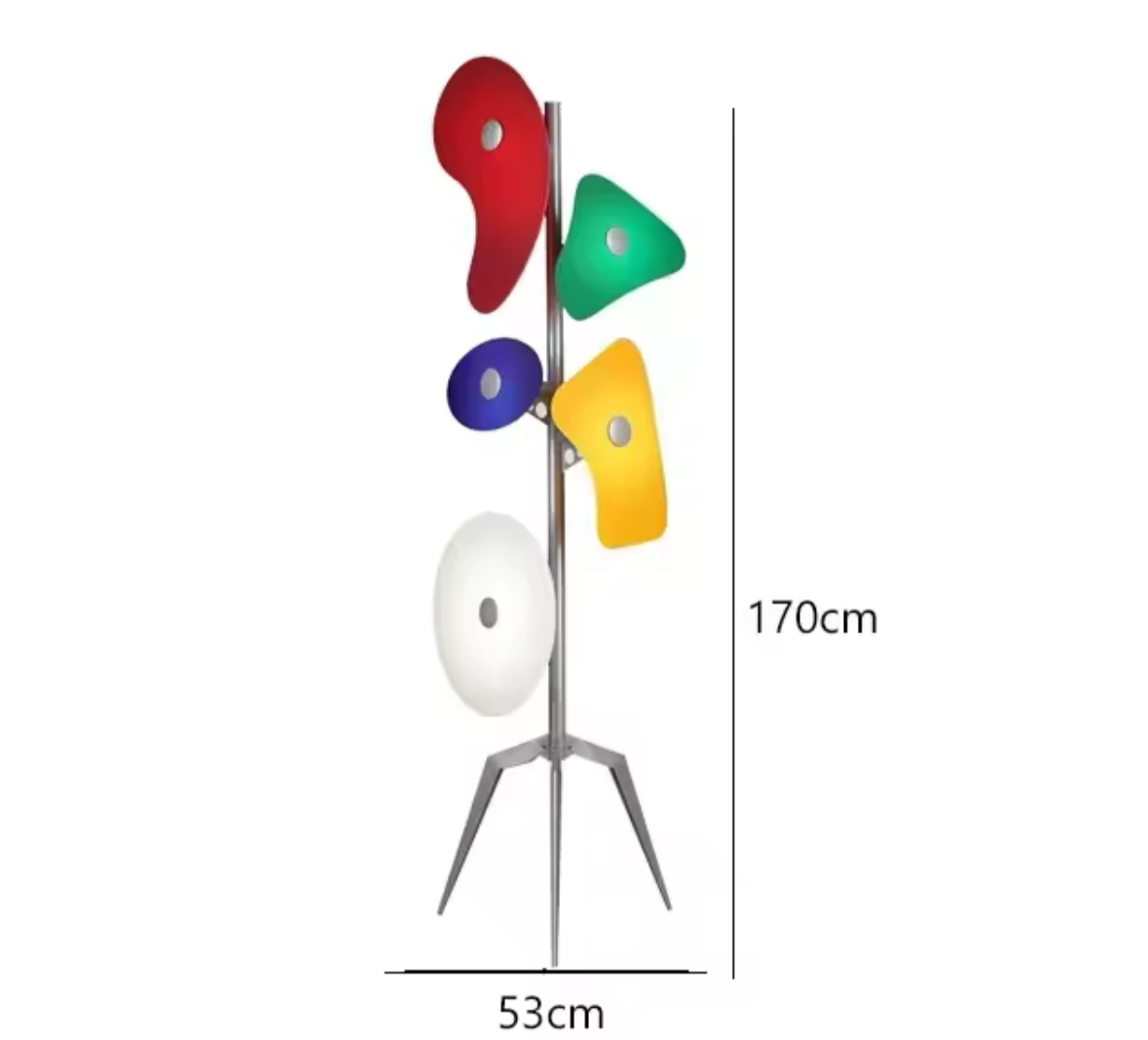Sculptural glass floor lamp with lacquered metal frame by Lé Morisa design