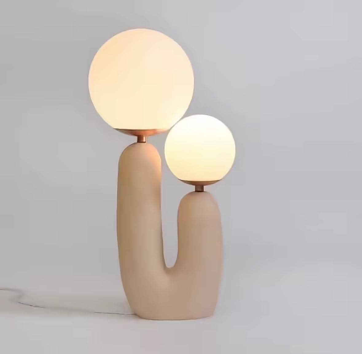 Contemporary table lighting with organic cactus-inspired ceramic base