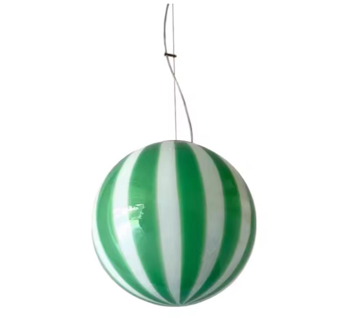 Italian glass pendant light creating ambient lighting in kitchen