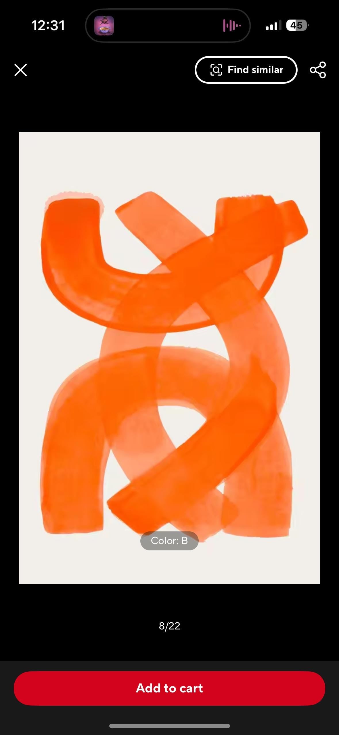 Orange Abstract Wall Art Print – Modern Minimalist Poster for Home & Office