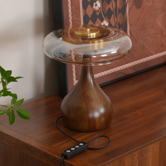 Danish bauhaus walnut lamp - Modern Walnut Desk Lamp
