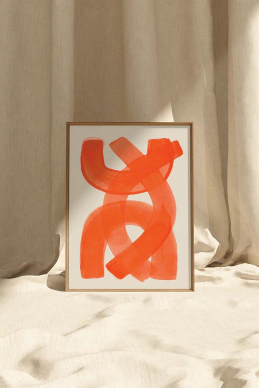 Orange Abstract Wall Art Print – Modern Minimalist Poster for Home & Office