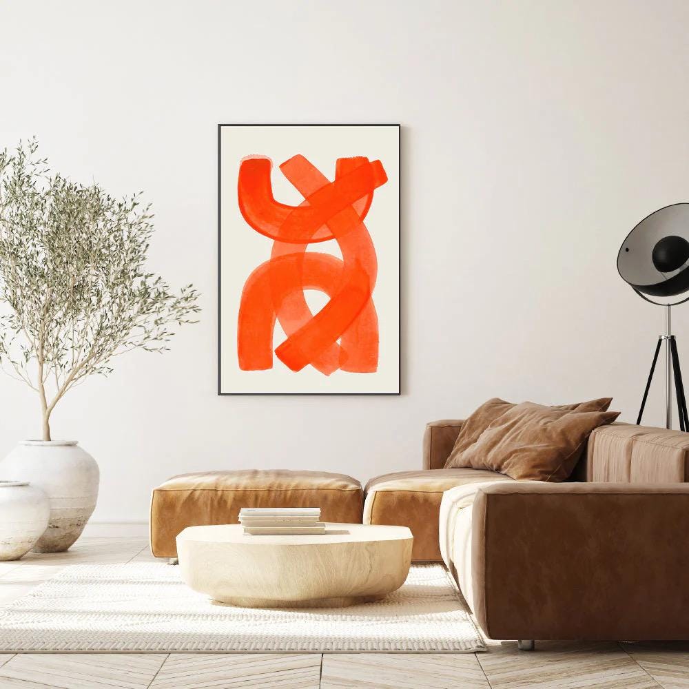 Orange Abstract Wall Art Print – Modern Minimalist Poster for Home & Office