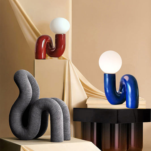 Sculptural curve lamp