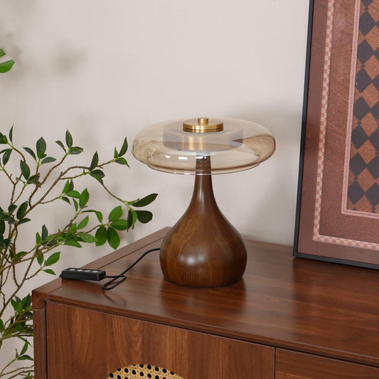 Danish bauhaus walnut lamp - Modern Walnut Desk Lamp