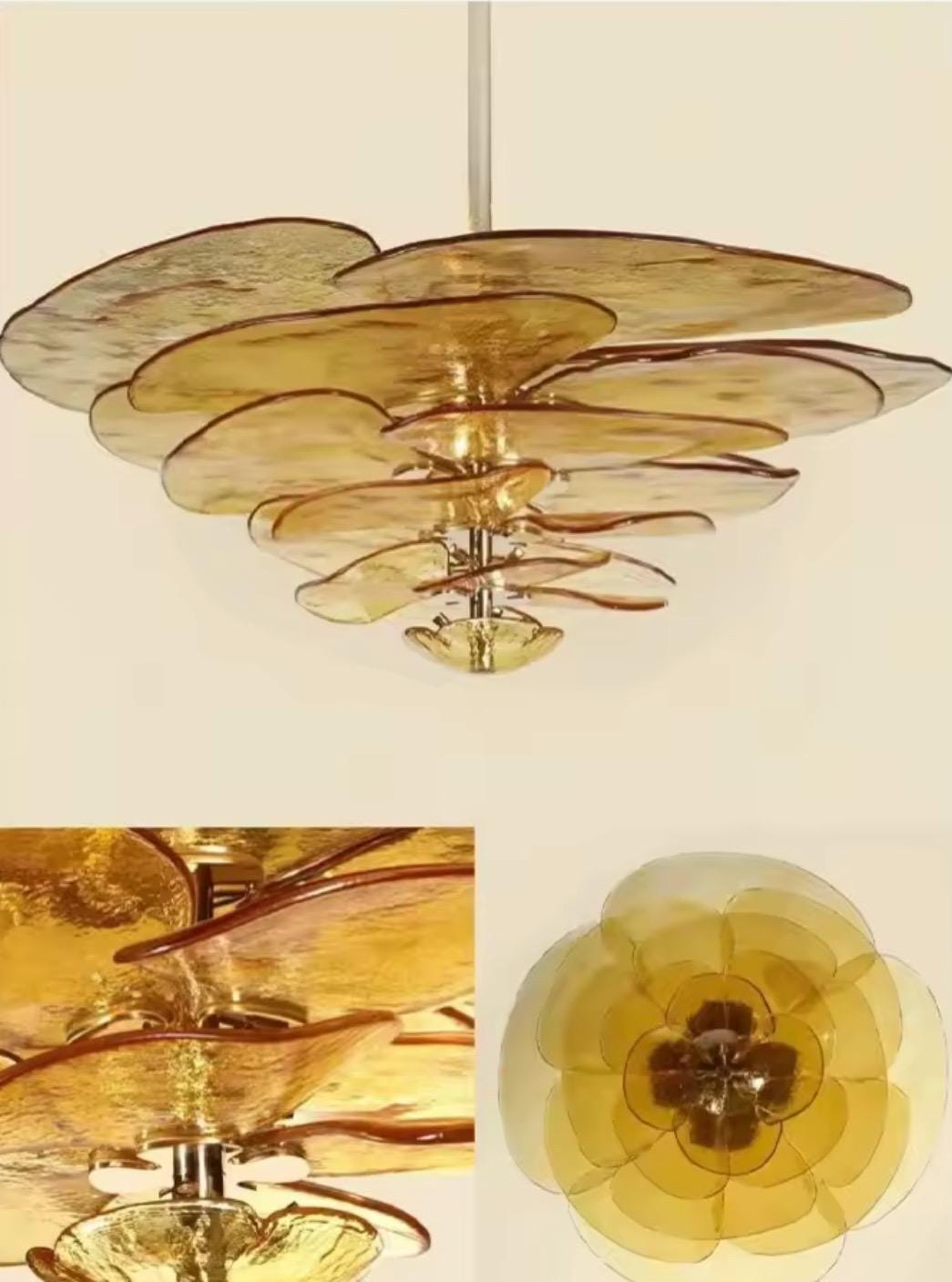 Murano lilypad italian style glass lamp