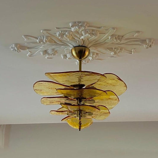 Murano lilypad italian style glass lamp